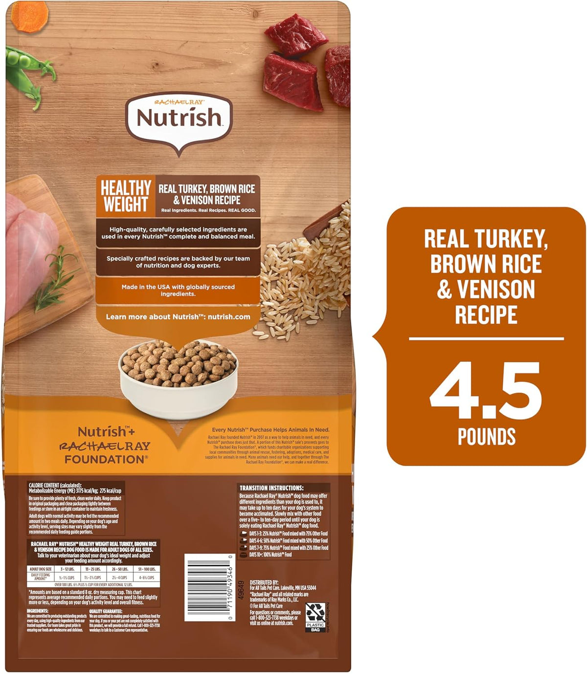 Nutrish Healthy Weight Dry Dog Food, 4.5 lb. Bag (Rachael Ray)