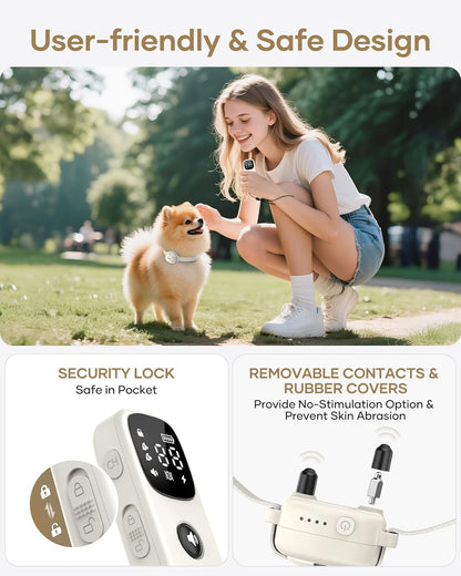 Shock Collar for 5-30lbs Mini Small Dogs,4200FT Range,White