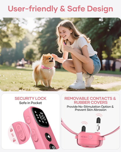 Shock Collar for 5-30lbs Mini Small Dogs,4200FT Range,White