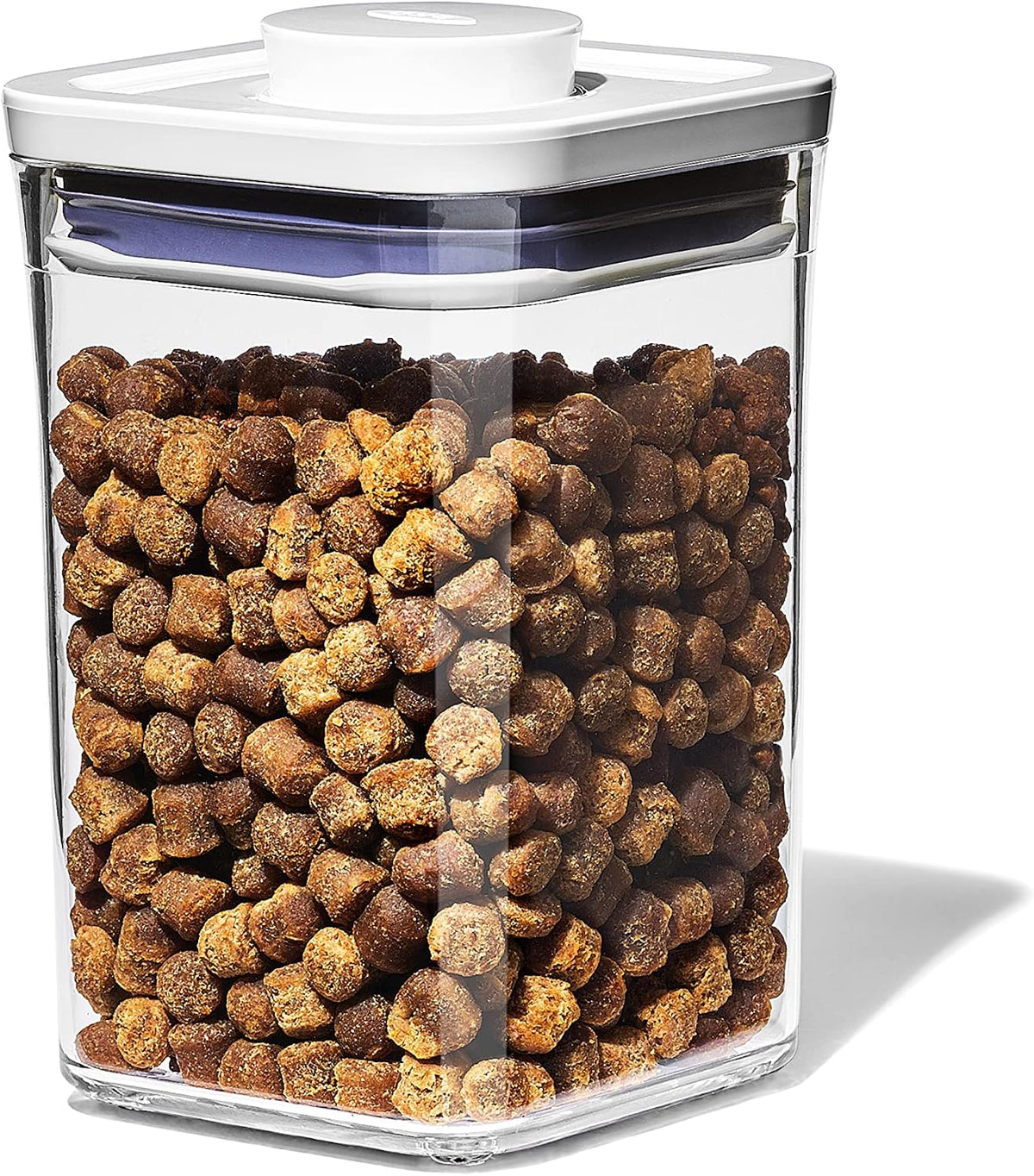 Good Grips Pet POP Container – 6.0 Qt/5.7 L with Half Scoop, Ideal for up to 6.5lbs of Dog Food or 4.5lbs of Cat Food, Airtight Dog and Cat Food Storage Container, BPA Free, Clear
