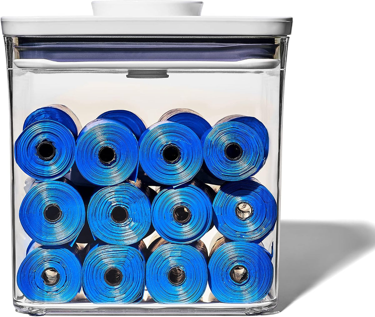 Good Grips Pet POP Container – 6.0 Qt/5.7 L with Half Scoop, Ideal for up to 6.5lbs of Dog Food or 4.5lbs of Cat Food, Airtight Dog and Cat Food Storage Container, BPA Free, Clear