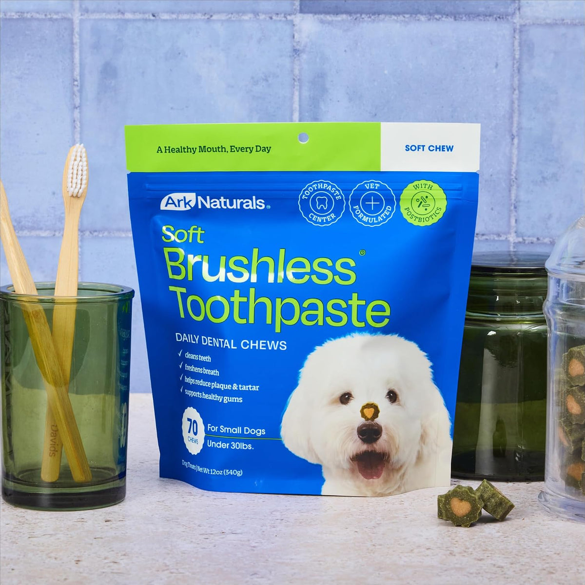 Brushless Toothpaste Dog Dental Chews - Large Breeds (10 ct)