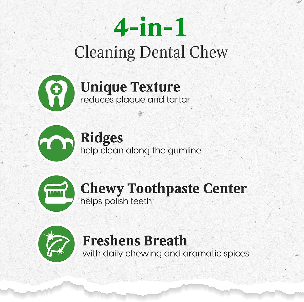 Brushless Toothpaste Dog Dental Chews - Large Breeds (10 ct)