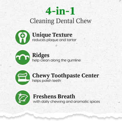 Brushless Toothpaste Dog Dental Chews - Large Breeds (10 ct)