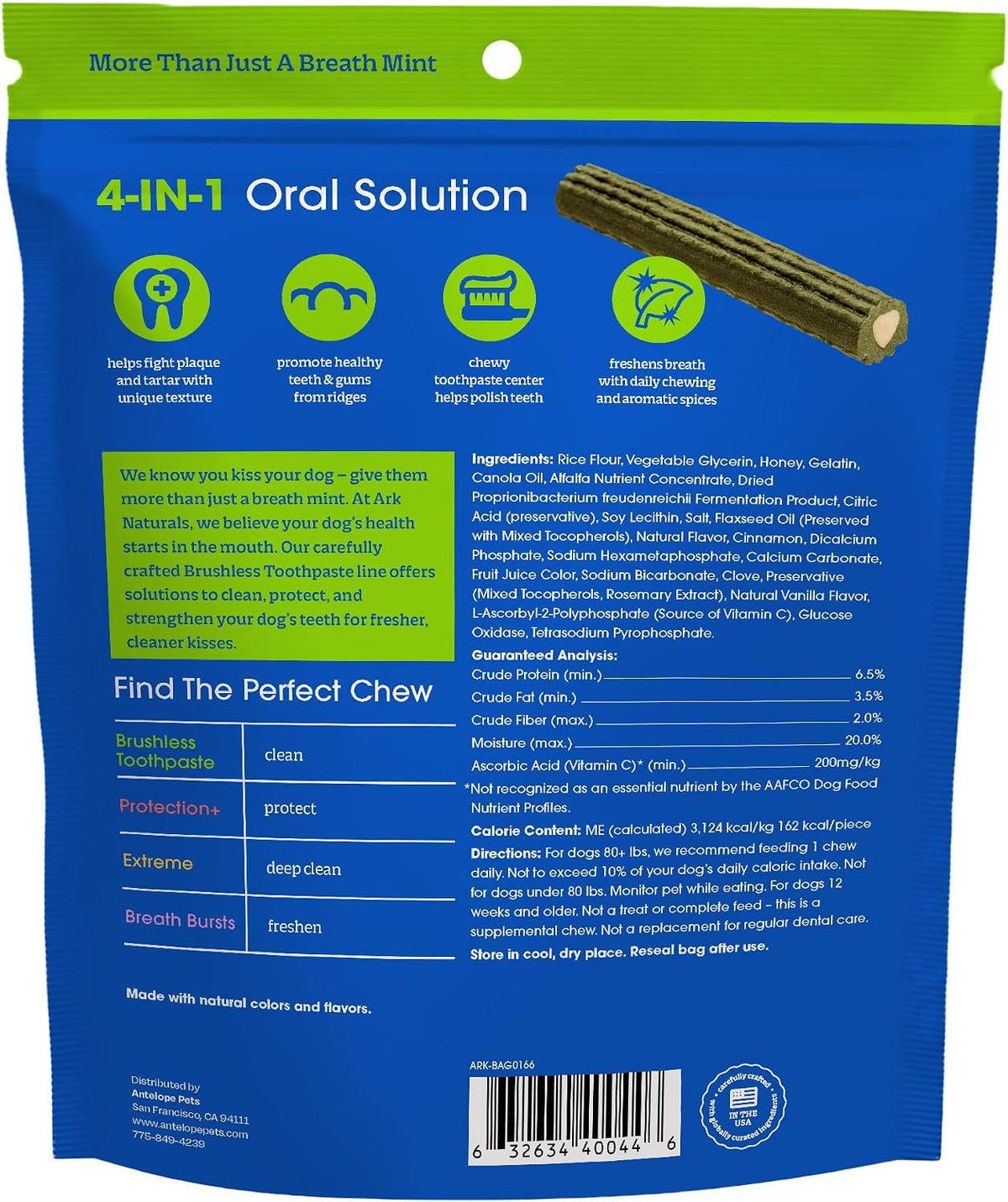 Brushless Toothpaste Dog Dental Chews - Large Breeds (10 ct)