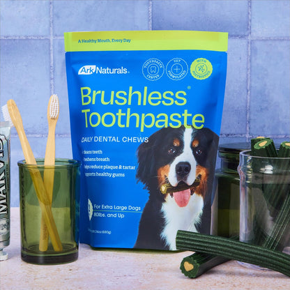 Brushless Toothpaste Dog Dental Chews - Large Breeds (10 ct)