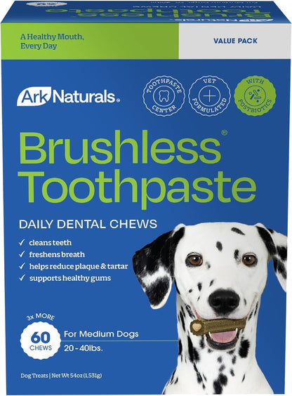 Brushless Toothpaste Dog Dental Chews - Large Breeds (10 ct)
