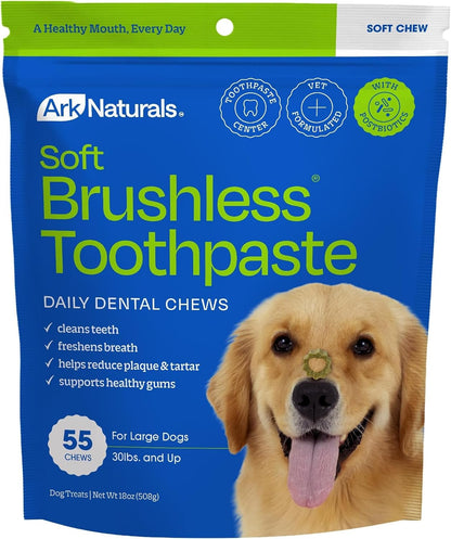 Brushless Toothpaste Dog Dental Chews - Large Breeds (10 ct)