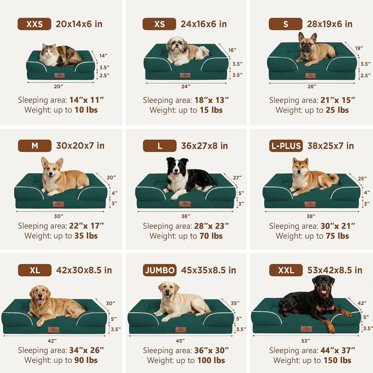Waterproof Orthopedic Dog Bed for Extra Large Dogs | Supportive Egg Crate Foam XL Pet Bed with Removable Bolster, Dog Couch with Washable Cover & Non-Slip Bottom, 42x30 Inch - Colors A