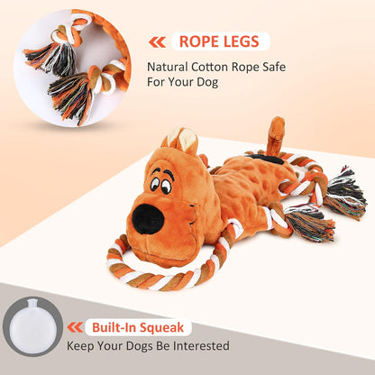 Tough Indestructible Dog Toys for Aggressive Chewers, Durable Dog Chew Toys for Large Breeds With Cotton Material & Crinkle Paper, Aggressive Chew Toys for Dogs
