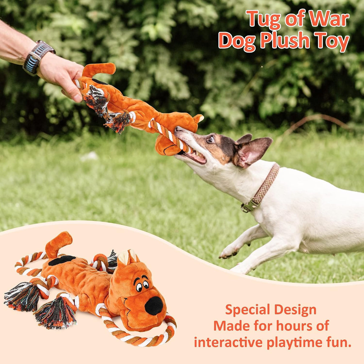 Tough Indestructible Dog Toys for Aggressive Chewers, Durable Dog Chew Toys for Large Breeds With Cotton Material & Crinkle Paper, Aggressive Chew Toys for Dogs