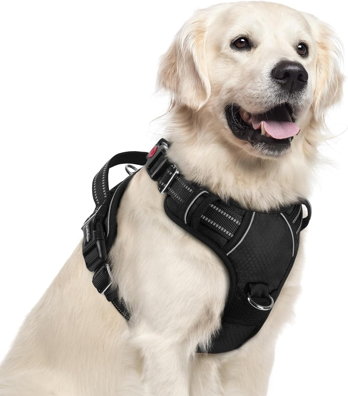 Dog Harness for Large, No Pull 3 Buckles Easy On & Off | Soft Padded, Walking with Control Handle, Adjustable and Reflective, Pink, Large