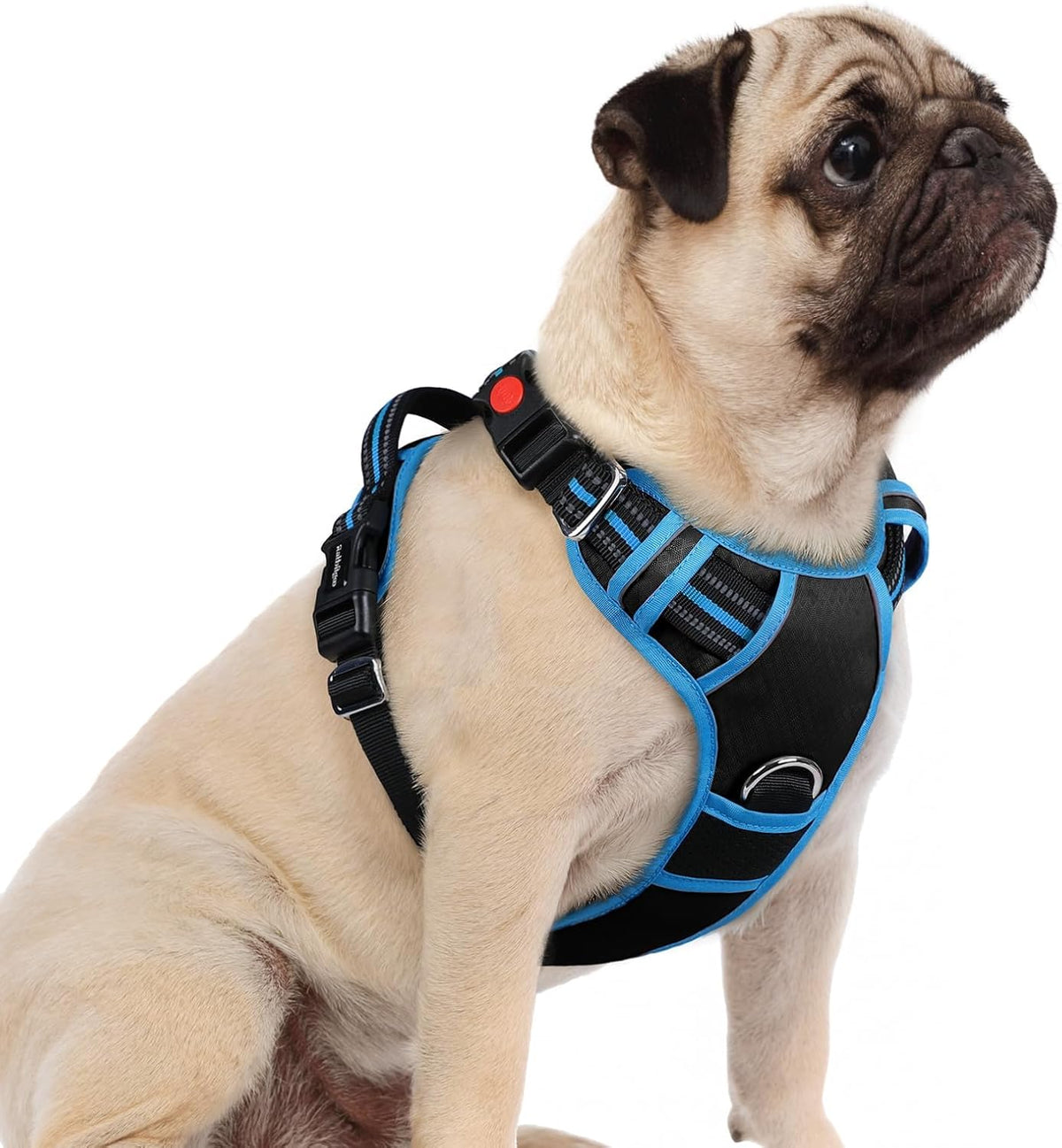 Dog Harness for Large, No Pull 3 Buckles Easy On & Off | Soft Padded, Walking with Control Handle, Adjustable and Reflective, Pink, Large