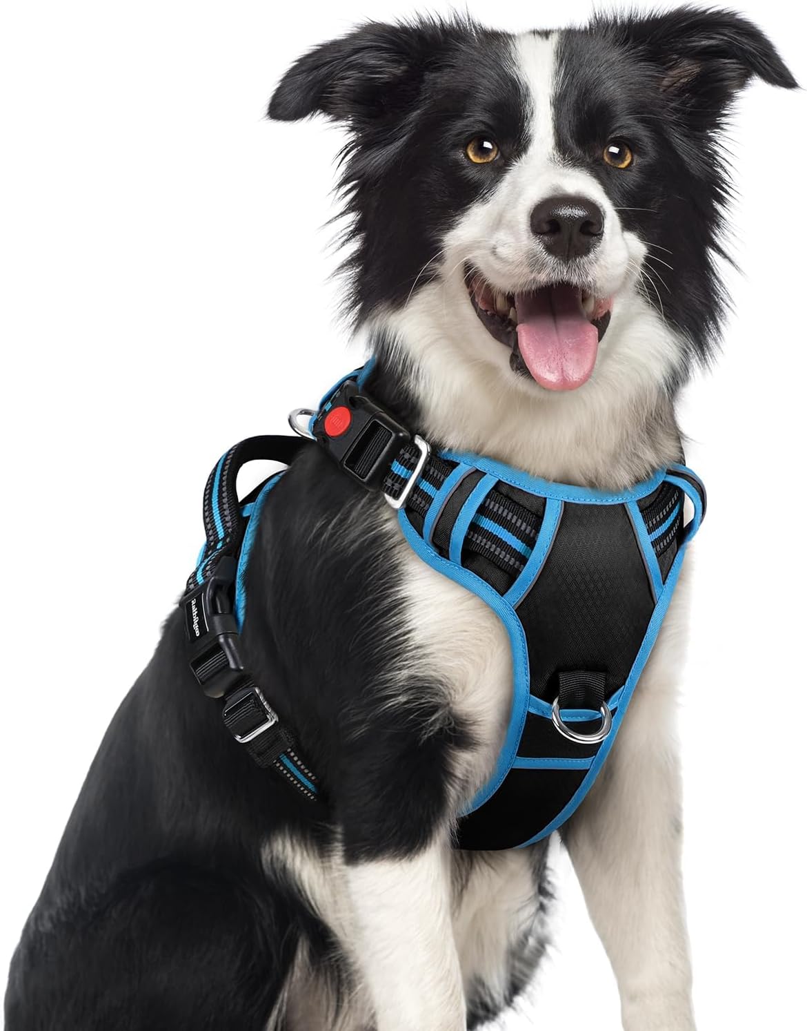 Dog Harness for Large, No Pull 3 Buckles Easy On & Off | Soft Padded, Walking with Control Handle, Adjustable and Reflective, Pink, Large