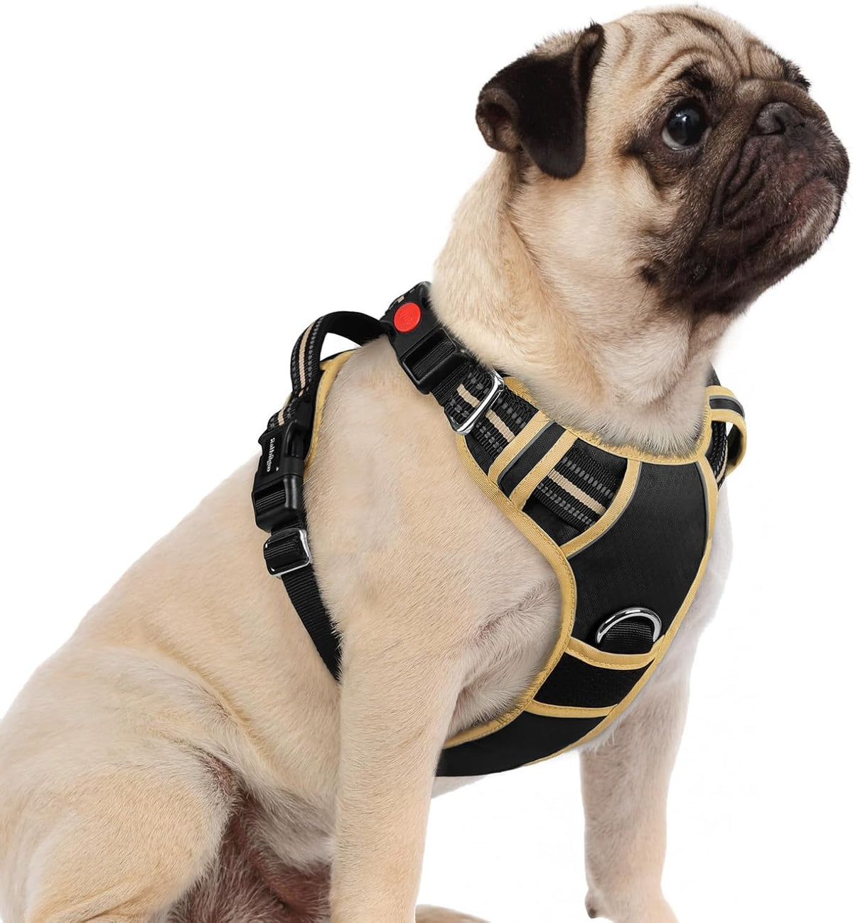 Dog Harness for Large, No Pull 3 Buckles Easy On & Off | Soft Padded, Walking with Control Handle, Adjustable and Reflective, Pink, Large