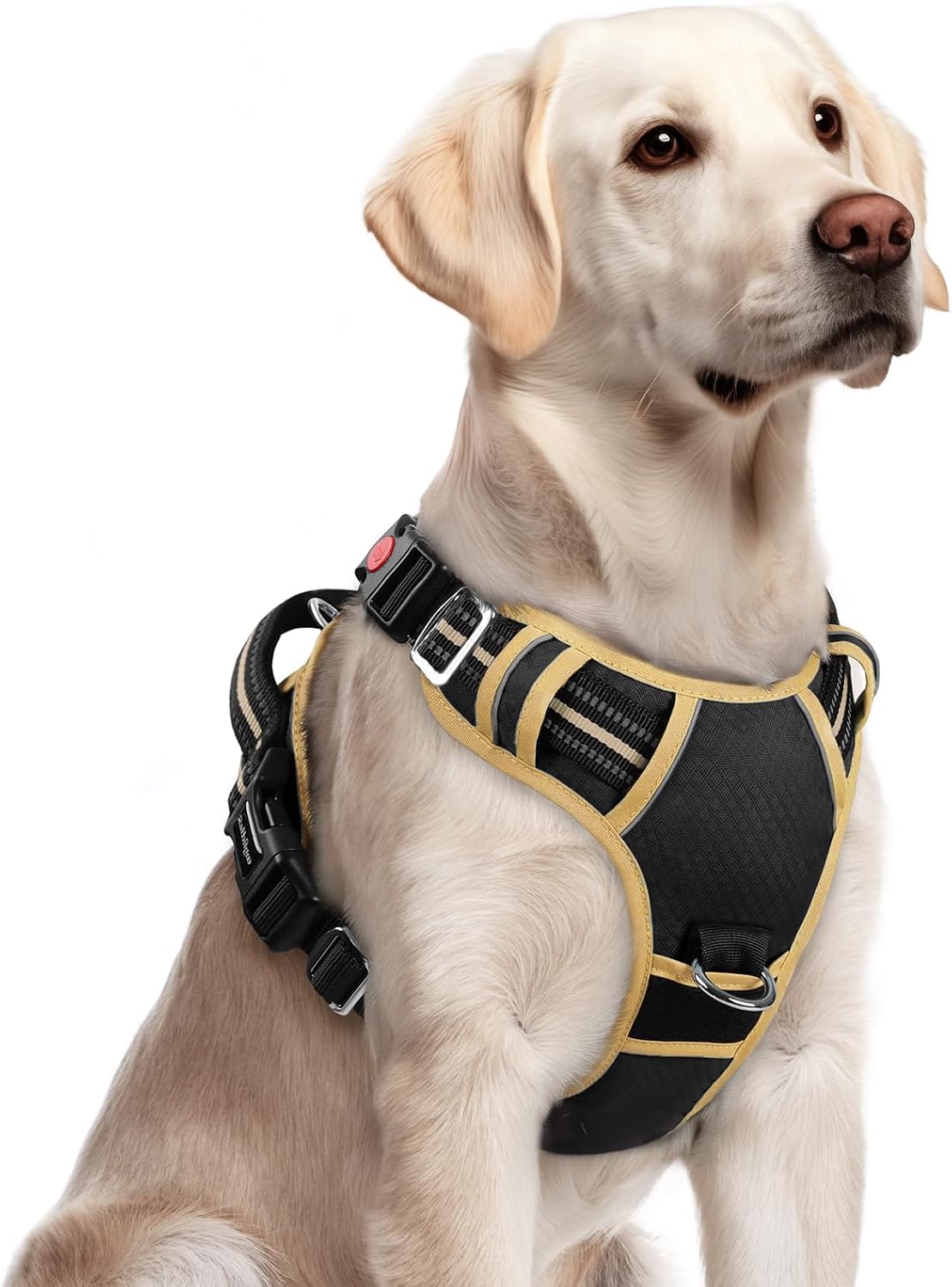 Dog Harness for Large, No Pull 3 Buckles Easy On & Off | Soft Padded, Walking with Control Handle, Adjustable and Reflective, Pink, Large