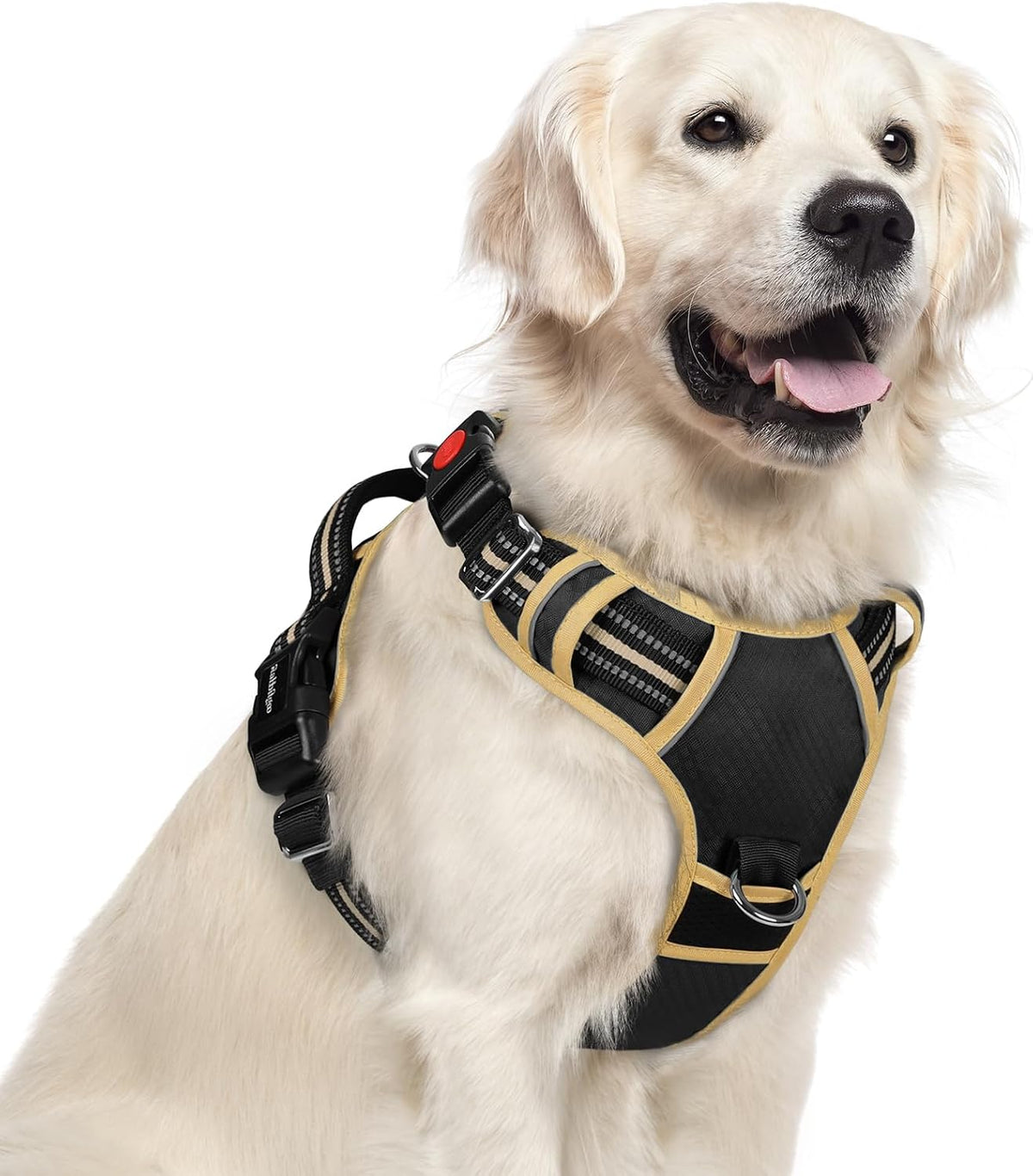 Dog Harness for Large, No Pull 3 Buckles Easy On & Off | Soft Padded, Walking with Control Handle, Adjustable and Reflective, Pink, Large