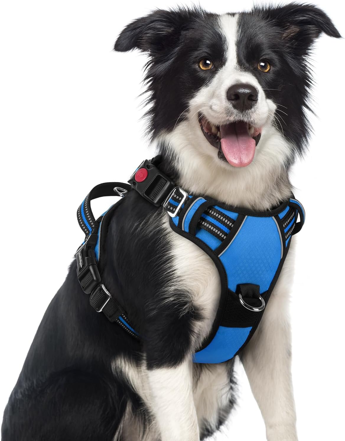 Dog Harness for Large, No Pull 3 Buckles Easy On & Off | Soft Padded, Walking with Control Handle, Adjustable and Reflective, Pink, Large