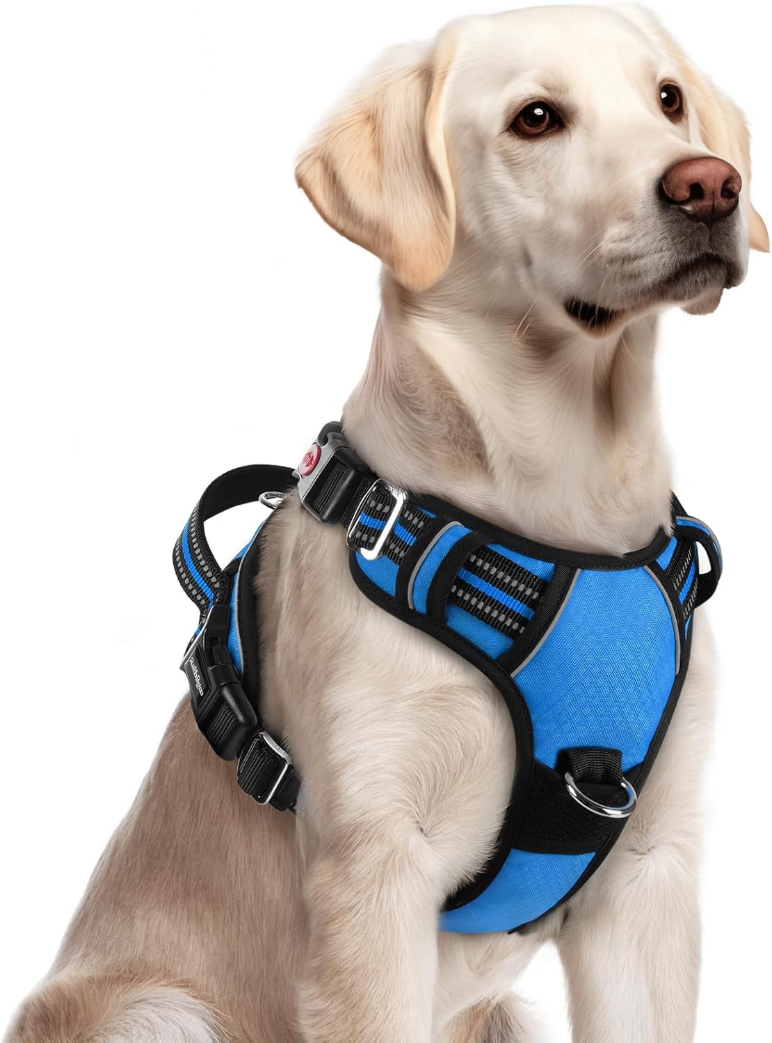 Dog Harness for Large, No Pull 3 Buckles Easy On & Off | Soft Padded, Walking with Control Handle, Adjustable and Reflective, Pink, Large