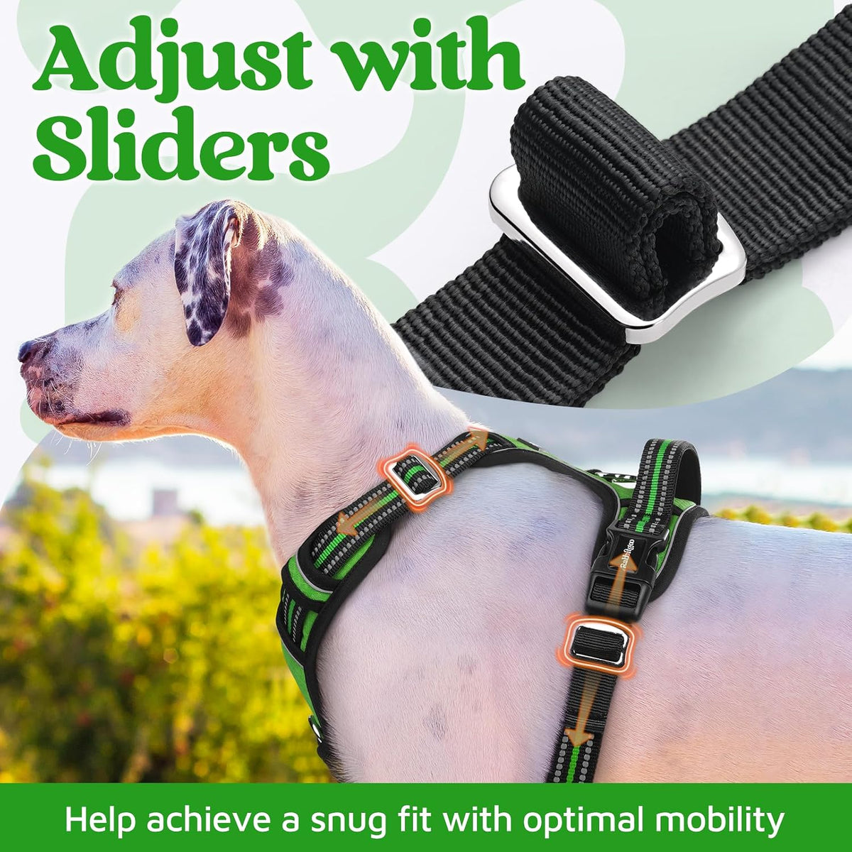 Dog Harness for Large, No Pull 3 Buckles Easy On & Off | Soft Padded, Walking with Control Handle, Adjustable and Reflective, Pink, Large