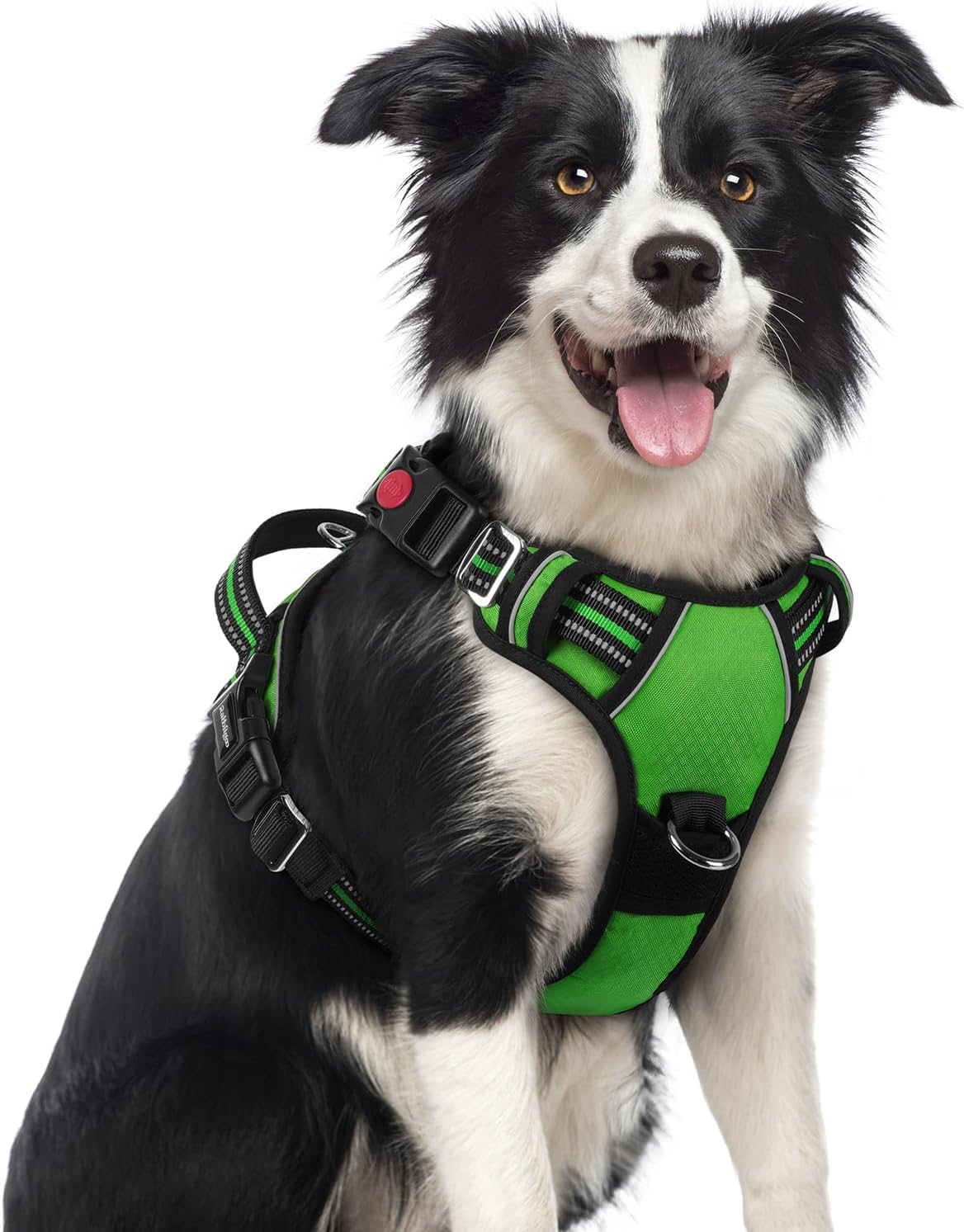 Dog Harness for Large, No Pull 3 Buckles Easy On & Off | Soft Padded, Walking with Control Handle, Adjustable and Reflective, Pink, Large