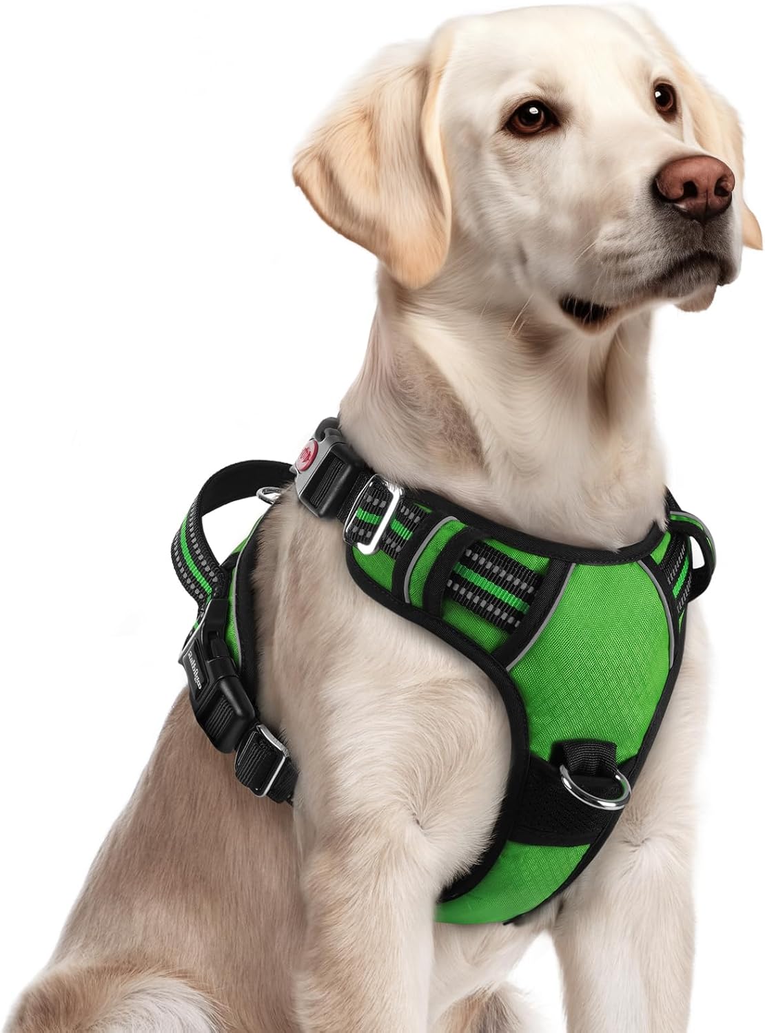 Dog Harness for Large, No Pull 3 Buckles Easy On & Off | Soft Padded, Walking with Control Handle, Adjustable and Reflective, Pink, Large