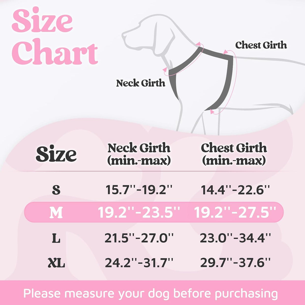 Dog Harness for Large, No Pull 3 Buckles Easy On & Off | Soft Padded, Walking with Control Handle, Adjustable and Reflective, Pink, Large