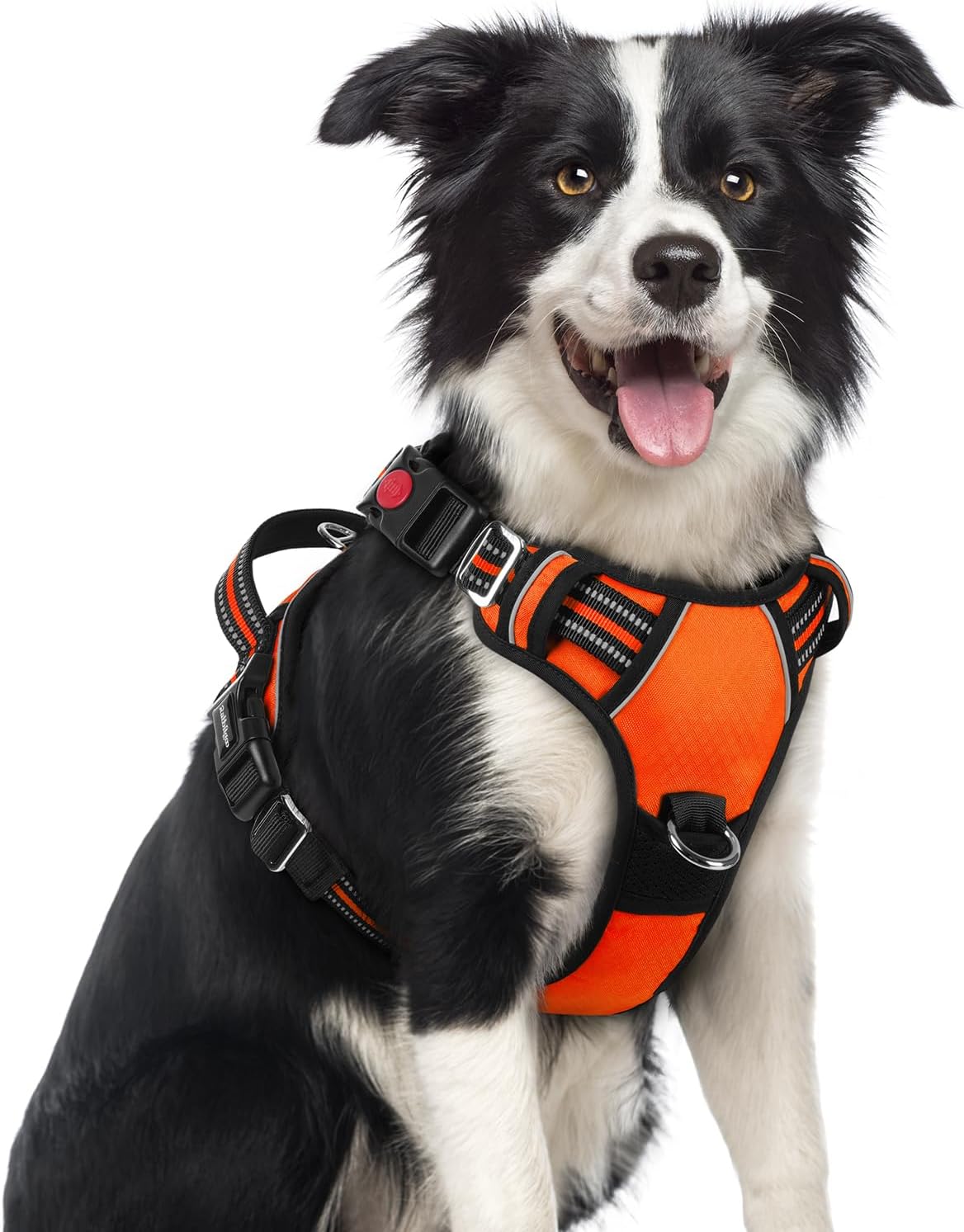 Dog Harness for Large, No Pull 3 Buckles Easy On & Off | Soft Padded, Walking with Control Handle, Adjustable and Reflective, Pink, Large
