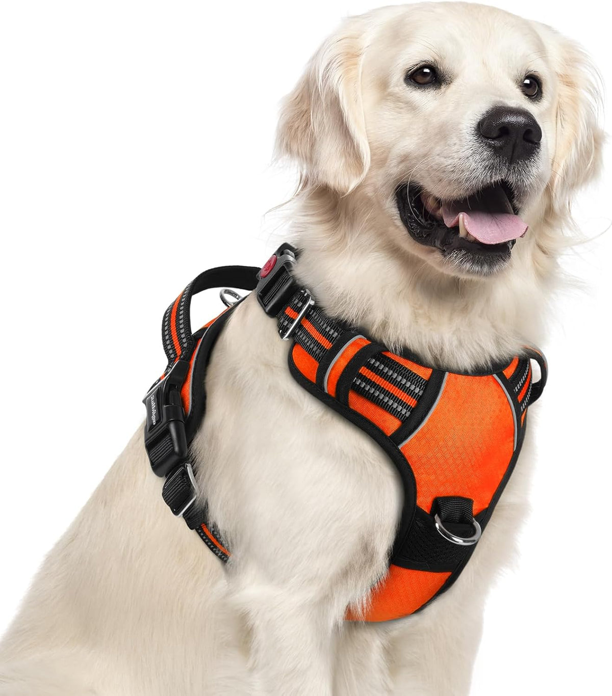 Dog Harness for Large, No Pull 3 Buckles Easy On & Off | Soft Padded, Walking with Control Handle, Adjustable and Reflective, Pink, Large