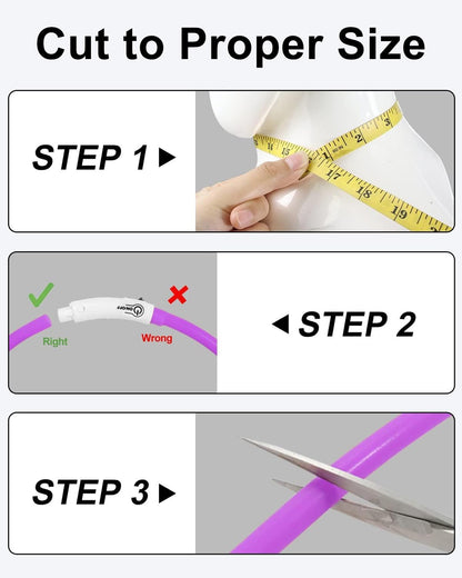 Light Up Dog Collar, LED Silicone Cut-to-Fit Rainproof, Purple