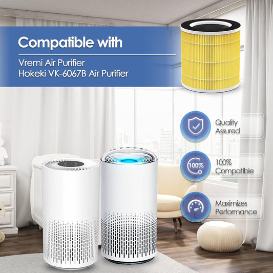 VK-6067B Filter Replacement for Vremi Air Purifier Filter Replacement