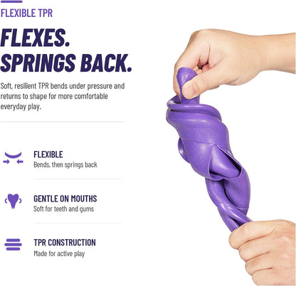 Dog Flying Disc, Flexible TPR Dog Fetch Toy, 7.48 inch, Purple