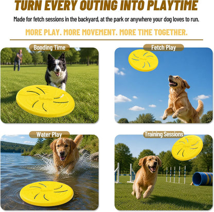 Dog Flying Disc, Flexible TPR Dog Fetch Toy, 7.48 inch, Purple
