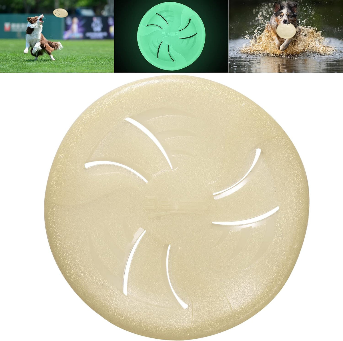 Dog Flying Disc, Flexible TPR Dog Fetch Toy, 7.48 inch, Purple