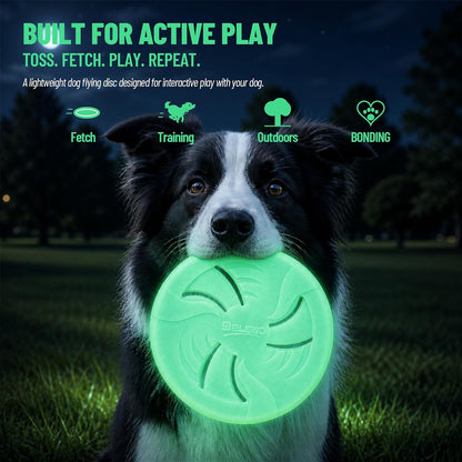 Dog Flying Disc, Flexible TPR Dog Fetch Toy, 7.48 inch, Purple