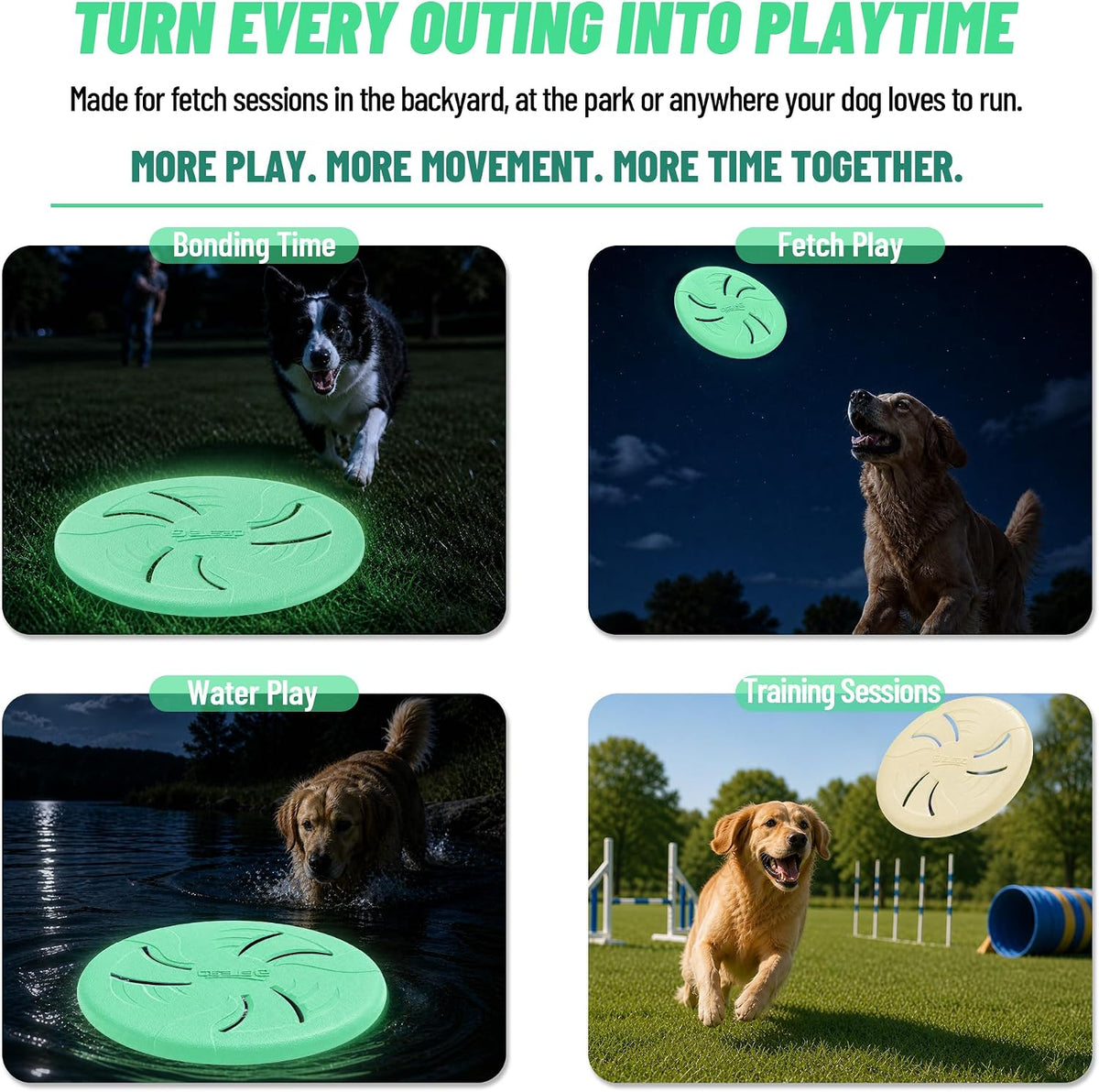 Dog Flying Disc, Flexible TPR Dog Fetch Toy, 7.48 inch, Purple