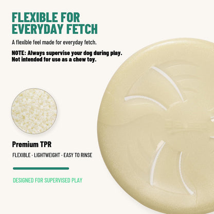 Dog Flying Disc, Flexible TPR Dog Fetch Toy, 7.48 inch, Purple