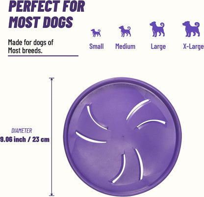 Dog Flying Disc, Flexible TPR Dog Fetch Toy, 7.48 inch, Purple