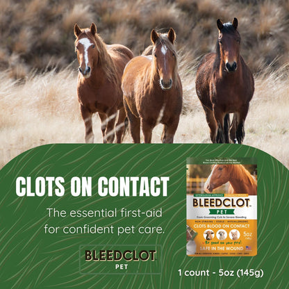 First Aid Blood Clotting Powder | The Best for All Animals to Stop Bleeding, Guaranteed | for Minor Cuts and Severe Arterial Bleeding | from The Makers of BleedStop (4 Pouches (0.5 oz))
