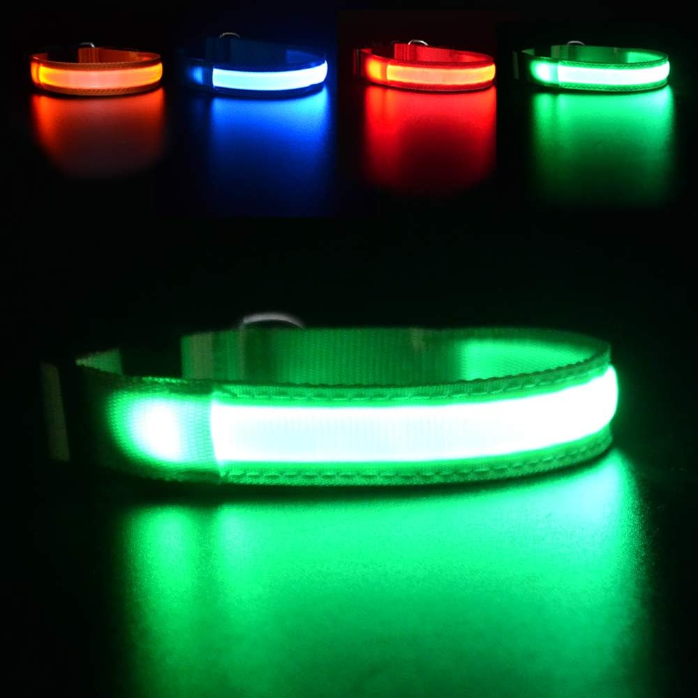 LED Dog Collar - Light Up Dog Collars Rechargeable - Waterproof Night Walking Glowing Dog Collar for Small, Medium, Large Dogs