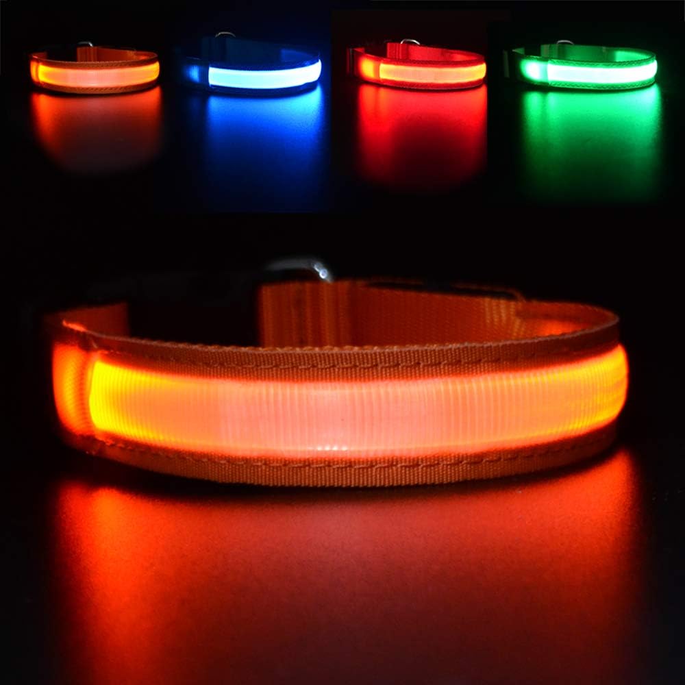 LED Dog Collar - Light Up Dog Collars Rechargeable - Waterproof Night Walking Glowing Dog Collar for Small, Medium, Large Dogs