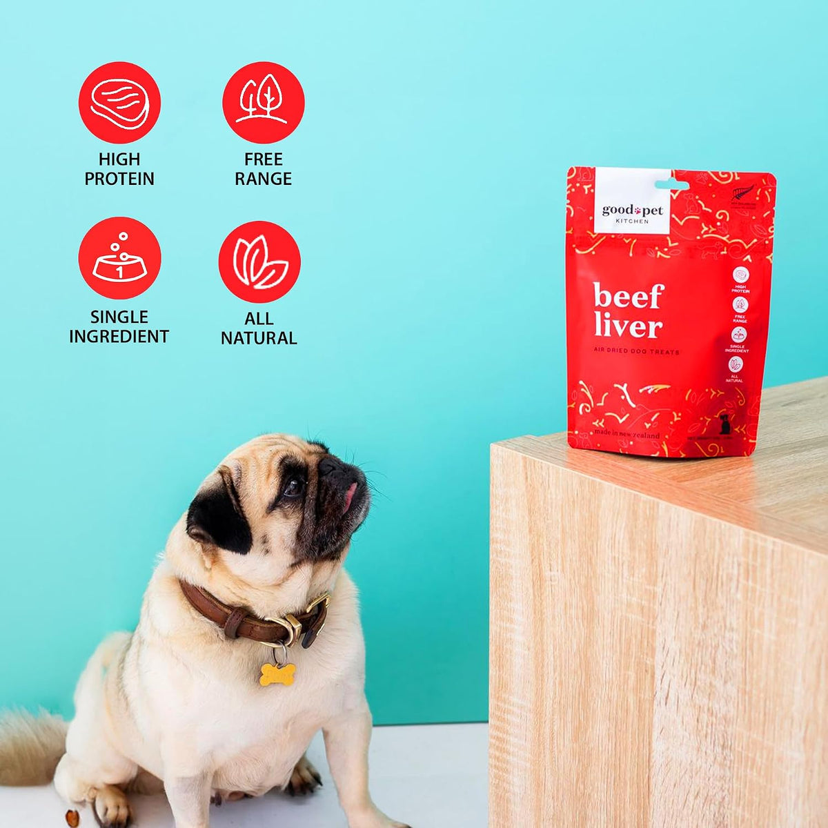 Pet Treats, Air-Dried, Natural, Limited Ingredient Dog Treat, Free Range, Grain Free Dog Treats, Toppers, Snacks, Beef & Parmesan 2.8 oz