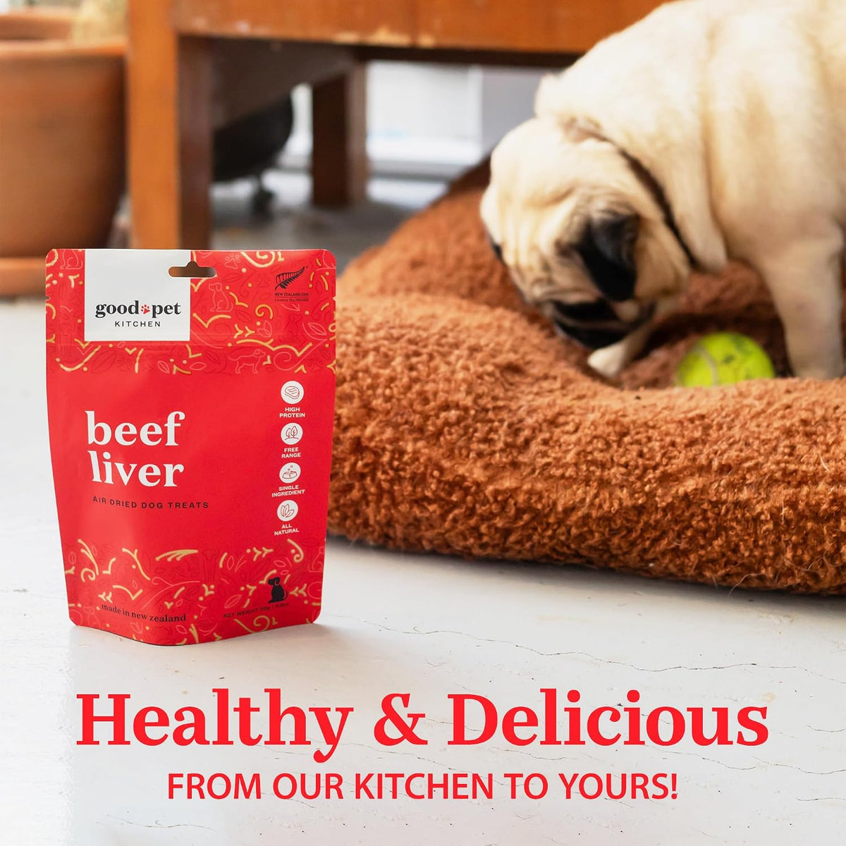 Pet Treats, Air-Dried, Natural, Limited Ingredient Dog Treat, Free Range, Grain Free Dog Treats, Toppers, Snacks, Beef & Parmesan 2.8 oz