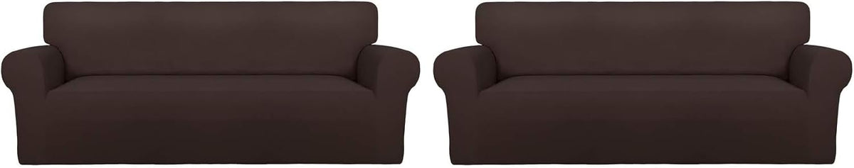 Stretch Couch Covers for Sofa Large Sofa Slipcovers Dark Gray | 1-Piece Spandex Couch cover Soft Couch protector, Sofa cover Washable with Non Skid Foam and Elastic Bottom for Kids, Dogs
