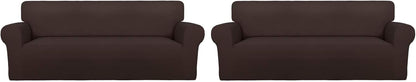 Stretch Couch Covers for Sofa Large Sofa Slipcovers Dark Gray | 1-Piece Spandex Couch cover Soft Couch protector, Sofa cover Washable with Non Skid Foam and Elastic Bottom for Kids, Dogs
