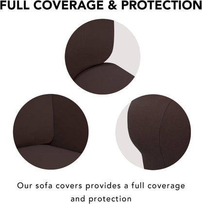 Stretch Couch Covers for Sofa Large Sofa Slipcovers Dark Gray | 1-Piece Spandex Couch cover Soft Couch protector, Sofa cover Washable with Non Skid Foam and Elastic Bottom for Kids, Dogs
