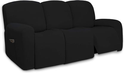Stretch Couch Covers for Sofa Large Sofa Slipcovers Dark Gray | 1-Piece Spandex Couch cover Soft Couch protector, Sofa cover Washable with Non Skid Foam and Elastic Bottom for Kids, Dogs