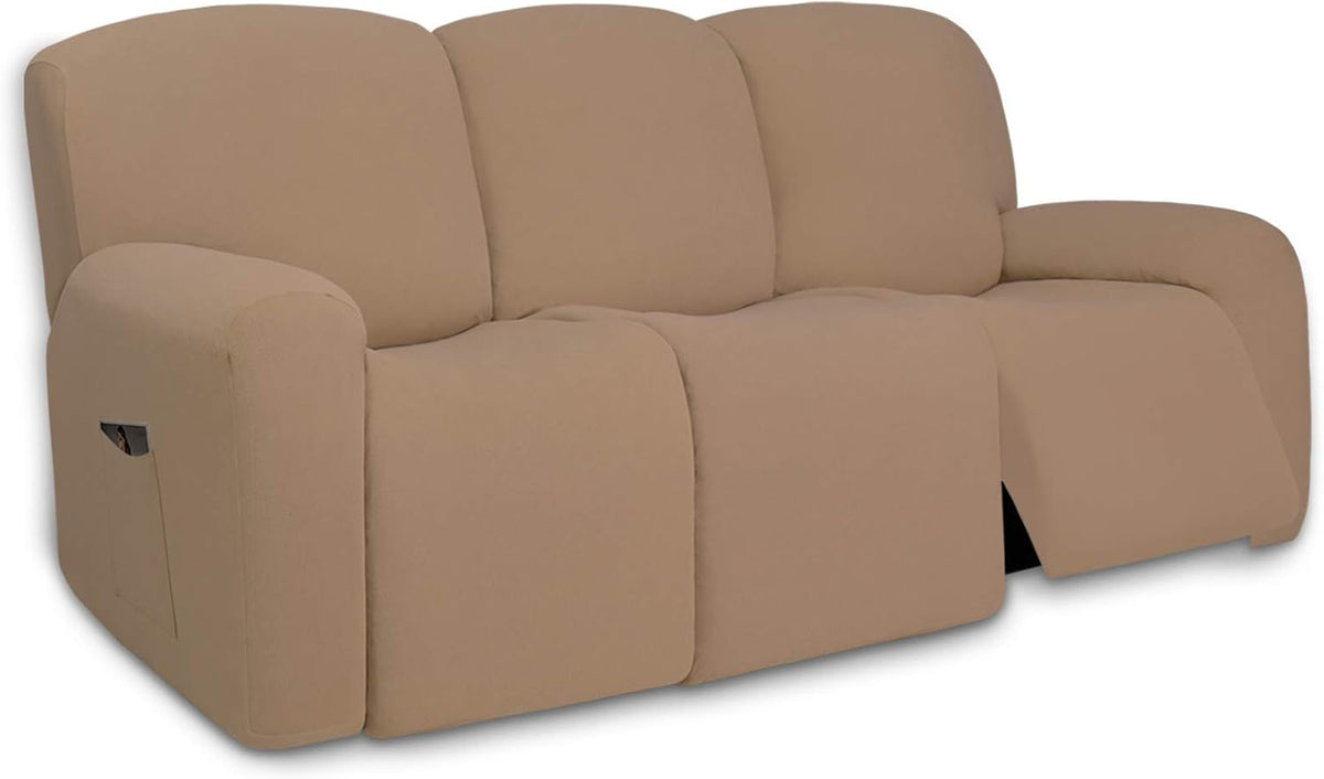 Stretch Couch Covers for Sofa Large Sofa Slipcovers Dark Gray | 1-Piece Spandex Couch cover Soft Couch protector, Sofa cover Washable with Non Skid Foam and Elastic Bottom for Kids, Dogs