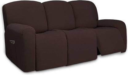 Stretch Couch Covers for Sofa Large Sofa Slipcovers Dark Gray | 1-Piece Spandex Couch cover Soft Couch protector, Sofa cover Washable with Non Skid Foam and Elastic Bottom for Kids, Dogs