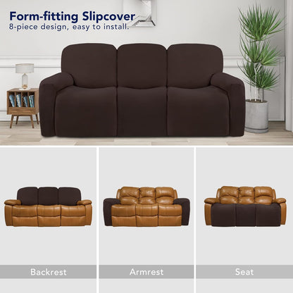 Stretch Couch Covers for Sofa Large Sofa Slipcovers Dark Gray | 1-Piece Spandex Couch cover Soft Couch protector, Sofa cover Washable with Non Skid Foam and Elastic Bottom for Kids, Dogs